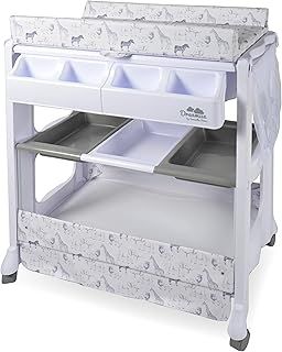 My Babiie Baby Changing and Bath Unit - from Birth to 11kg, Nursery Changing Station with Mat for Newborn, Infant Table with Water Basin and Storage - Safari