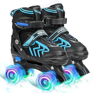 Roller Skates for Kids Adjustable Roller Skates with Light Up Wheels, Fun Illuminating for Boys Girls, Rollerskates for Kids Beginners, Suitable for Indoor Outdoor