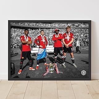 Themed Manchester United FC Print - Winners Landscape Poster Football Wall Art (21cm x 29.7cm - A4)