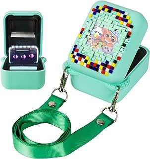 Oziral Silicone Protective Case for Bitzee Digital Pet Anti-Fall Protective Cases with Lanyards for Bitzees Digital Pet Interactive Animal Silicone Protective Cases for Bitzees Waterproo green