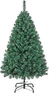 Yaheetech 4ft Artificial Christmas Tree Hinged Spruce Xmas Decorative Tree Holiday Decorations with Foldable Stand Green