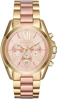 Michael Kors Bradshaw Watch for Women, Chronograph movement with Stainless steel or Leather strap