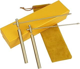 Copper Dowsing Rods, Solid Copper and Brass Dowsing Rods with Box and Bag for Tracing Spiritual Energy, Ghost Hunting, Water Divining, Locating Lost Items or Yes/No Questions