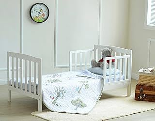 MCC White Solid Wooden Junior Toddler Kids Bed Montana with Foam Mattress
