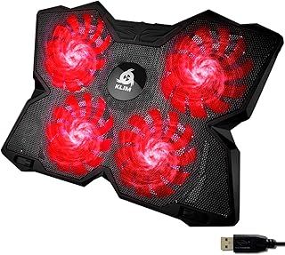 KLIM Wind - Laptop Cooling Pad - The Most Powerful Rapid Action Cooling Fan - Laptop Stand with 4 Cooling Fans at 1200 RPM - USB Fan - Compatible - Black