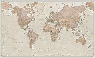 Giant World Map - Antique World Map Poster - Laminated – 201 x 116
