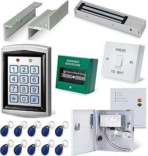 SecureMyDoor - Full Door Entry Kit | Security System with Electric Maglock Lock | Proximity Keypad Entry with x10 RFID Proximity Fobs Included | Ideal for Access Control Residential & Commercial Doors