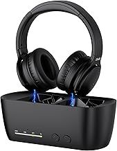 iDiskk 【Upgraded】 Wireless Headphone for TV Watching with Bluetooth 5.2 Tramsitter &Charging Dock,Premium TV Headphone, 35Hrs Audio Playtime,No Lip-Sync Delay,Digital OPT,RCA,AUX,Plug &Play, Black