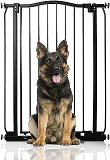 Bettacare Extra Tall Curved Top Gate, 71cm - 80cm, Matt Black, 100cm Tall, Pressure Fit Pet Gate for Dog and Puppy, Easy Installation