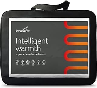 Snuggledown Intelligent Warmth Electric Blanket King Size - Dual Control 9 Heat-Settings Quilted Luxury Heated Blanket for Bed - Cotton Cover, Auto Timer, Comfortable, Machine Washable (150cm x 200cm)