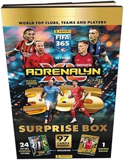 Adrenalyn XL 2025 Advent Calendar Football - 24 Packs, 24 International Star Cards, 1 Golden Baller | Trading Cards Anniversary Edition Soccer + Heartforcards® Shipping Protection