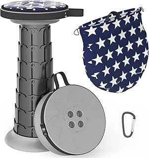 ALEVMOOM Portable Telescopic Stool Collapsible Stool with Cushion Retractable Folding Stools Lightweight Seat with 448lbs Load Capacity for Camping,Hiking,Fishing,Queue