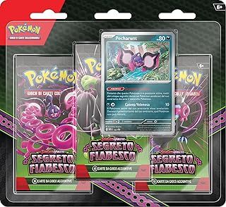 Pokémon Pack of Three Pecharunt Expansion Envelopes Scarlet and Violet - Secret Fairytale TCG (Three Envelopes and One Holographic Promotional Card)