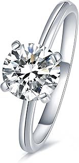 Moissanite Engagement Rings 925 Sterling Silver Rings Promise Wedding Rings for Women 1CT/2CT H-V