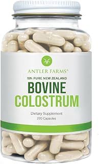 100% Pure New Zealand Bovine Colostrum, 220 Capsules, 500mg - Grass Fed, Pasture Raised, Clean Sourced, Cold Processed, Undiluted, High IgG Content