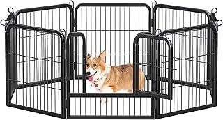 Yaheetech Lightweight Dog Playpen, 8 Panel 80cm Dog Fence Pet Exercise Pen Portable Puppy Play Pen Suitable for RV/Camping