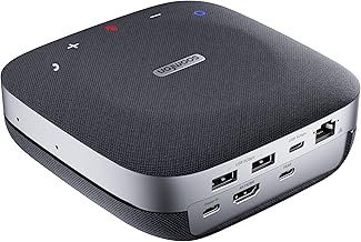 Conference Speaker and Microphone - SOOMFON Conference Microphone with 4 Mics, HDMI, USB-A, USB-C, Gigabit RJ45, PD 100W Ports for Video Conference Home Office