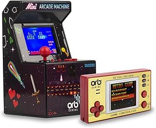 Orb Mini Retro Handheld Games Console & Arcade Bundle - 1 x 150 In-Built Games Console & 1 x 240 In-Built Games Arcade, Full Colour LCD Screen - Thumbs Up!