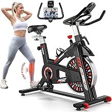 Exercise Bike, Riksion Indoor Cycling Bike/Stationary Bike for Home, Indoor Bike with Silent Belt Drive, Heavy Flywheel and Fully Adjustments for Home Gym Cardio Workout Training