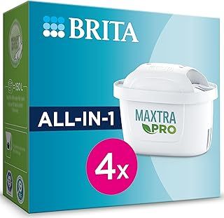 BRITA MAXTRA PRO All-in-1 Water Filter Cartridge (Now Pure Performance) -4 Pack - Original BRITA Refill reducing impurities, Chlorine, PFAS, pesticides and limescale for tap Water with Better Taste