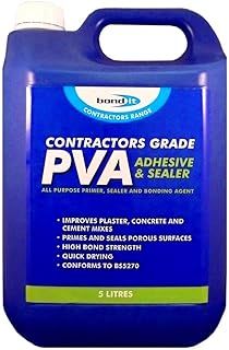 5 Litre 1 HOUR PVA CONTRACTORS GRADE PRIMER ADHESIVE AND SEALER GLUE