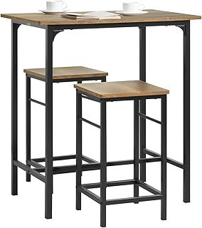 SoBuy OGT10-PF, Bar Set-1 Bar Table and 2 Stools, Home Kitchen Breakfast Bar Set Furniture Dining Set