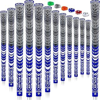 SAPLIZE Golf Grips 13 Piece with Complete Regripping Kit, Standard /Mid-Size, Cord Rubber, Hybrid Golf Club Grips, 6 Colors Options