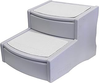 Pet Gear Easy Step II Extra Wide Pet Stairs, 2-step/for cats and dogs up to 200-pounds, Essential Grey (PG9720XLEG)