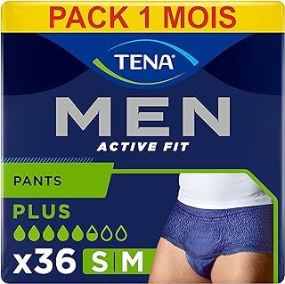 Tena Men Active Fit Pants Plus Size S/M - 4 Packs of 9