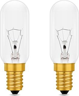 Caldarax 2 Pack Cooker Hood Bulbs, Dimmable E14 Small Edison Screw Bulb, Warm White 2700K, 350lm, T25 Tubular Bulb for Extractor Fan, Sewing Machine, Refrigerator