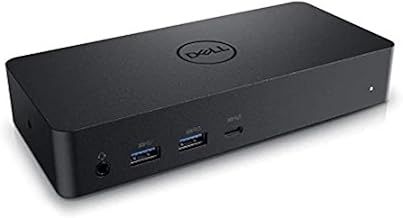 Dell D6000 USB-C Triple Docking Station, Up to Three 4K Displays, UHD 5K, USB 3.0, Gigabit Ethernet, 130-Watt AC Adapter, Charges Laptop Up to 65W