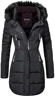 Spindle Womens Designer Long Fur Parka Hooded Jacket Quilted Winter Padded Coat Zip Pockets