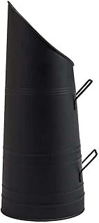 Heavy Duty Anthracite 23" Coal Hod, Bucket Coal Scuttle Black Bronze Galvanised High Quality for Fireplace Fire Side Option with Shovel and Poker (Black Coal Hod)