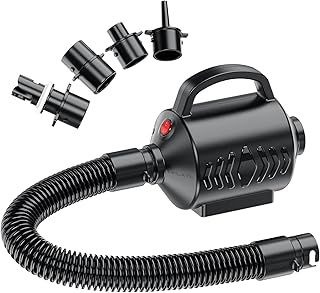 Electric Air Pump for Inflatable Pool Toys - High Power Quick-Fill Air Mattress Inflator Deflator Pump for Pool Float Raft Gymnastics Track Mat, Portable Air Pump 4 Nozzles AC 220-240V (400W)