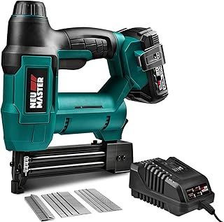 Cordless Brad Nailer, NTC0023-18 Rechargeable Nail Gun/Staple Gun for Upholstery, Carpentry and Woodworking Projects, Including 18V Max. 2.0Ah Li-ion Battery and Charger