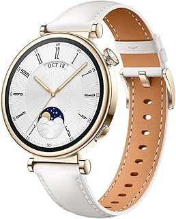 HUAWEI WATCH GT 4 Smart Watch for Women-Up to 7 days Battery Life-Fitness Tracker Compatible with iOS & Android - 24H Health Monitoring including specific Women Health Management - Leather White