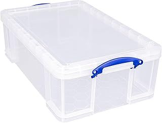 Really Useful (50Liters) Clear Stackable Storage Box - Lightweight, Robust, and Ideal for Crafts, Home Storage, Office or School Storage (Transparent)