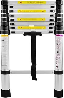 SAILUN 2.6M Telescoping Ladder, Aluminum Telescopic Extension Tall Multi Purpose Loft Ladder, 330 pound/150 kg Capacity, Silver