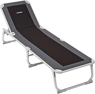 Lichfield Deluxe Foldable Sun Lounger for Garden or Camping [Amazon Exclusive], 5 Adjustable Sitting Positions, Reclining Chair, Portable for Beach, Pools, Courtyards, Strong 600D Fabric