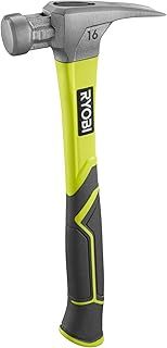 RYOBI RH16FSS 16oz Framing Hammer,Green , Black
