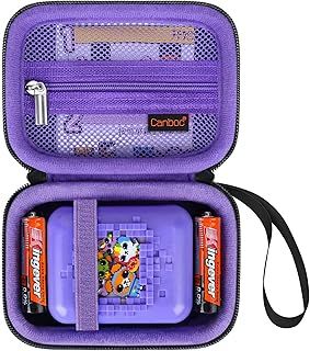 Canboc Hard Carrying Case for Bitzee Disney Magicals Interactive Toy Digital Pet, Virtual Electronic Pets Kids Toys Storage Bag, Black+Purple (Case Only)