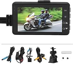 Longzhuo Motorcycle Dash Cam, Motorcycle Camera Front and Rear 1080P, Motorbike Dash Cam 120° Wide Angle, Motorbike Camera with 3inch LCD Screen for Video Recording