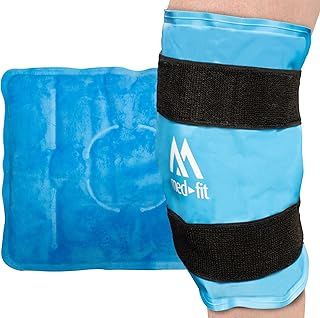 Med-Fit Ice Pack, Reusable Gel Ice Wrap for Knee Pain Relief, Cold Compress Therapy for Leg Injuries, Swelling, Bruises & Sprains.