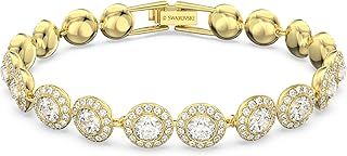 Swarovski Angelic bracelet, Round cut, White, Gold-tone plated