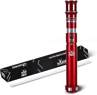 SABNEO Light Saber V7 Warrior Saber - Dueling Light Sabers Smart Technologie Sword - Changeable Color RGB - Swing and Sound - (BLACK)
