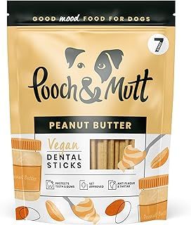 Pooch & Mutt - Training Dog Dental Sticks, Peanut Butter Flavour Dog Dental Chew, 1 pack of 7 sticks