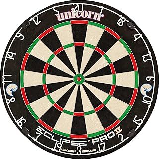 UNICORN Dartboard | Eclipse Pro 2 | Flat Profile Number Ring | Championship Quality Sisal Bristle | Staple-Free Construction
