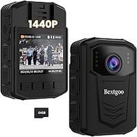 Body Camera, Bextgoo 1440P Body Cam, Built-in 64GB Memory Card, IR Cut Infrared Night Vision- 3x Clearer Than Others in Complete Dark, 3500mAh Battery, Up to15 Hours Using Time, Waterproof, Shockproof