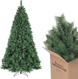 SALCAR 7ft Christmas Tree, Artificial Christmas Tree With Metal Stand, Spruce Pine Tree 210cm Xmas Tree, 7 ft Quick Setup Tree, Christmas Decoration