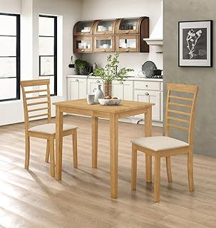 Hallowood Furniture Ledbury Dining Table in Light Oak, Solid Wood, Comes with 2 Chairs - Space Saving, Ideal for Small Kitchens or Dining Rooms